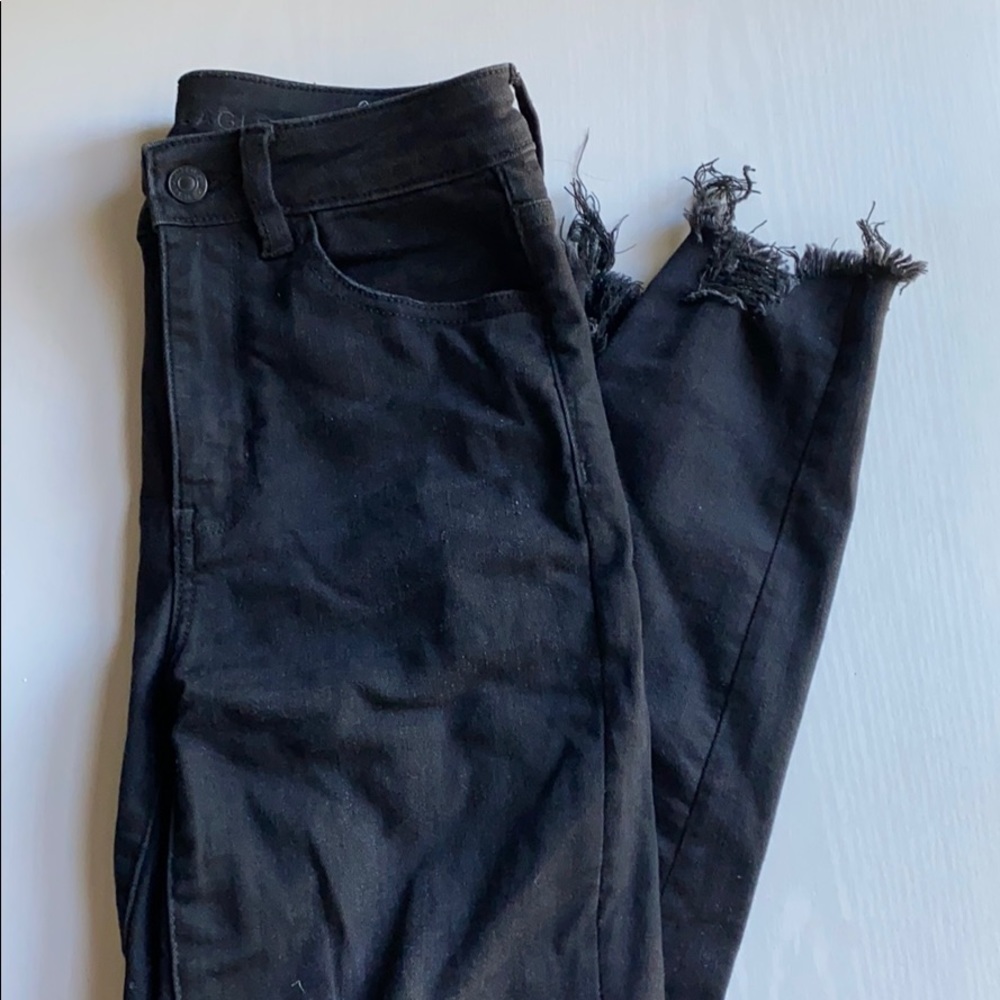 Black Distressed American Eagle Jeans